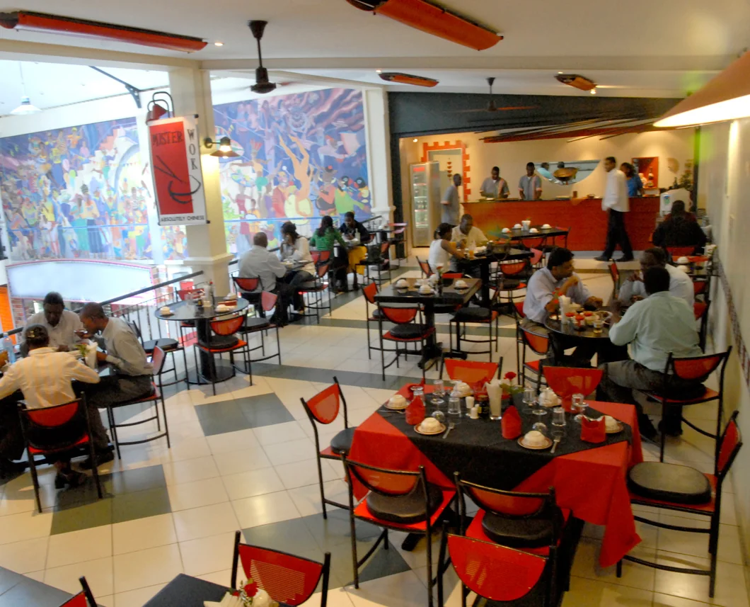 Mister Wok Capital Centre dining room — red and black interior at service